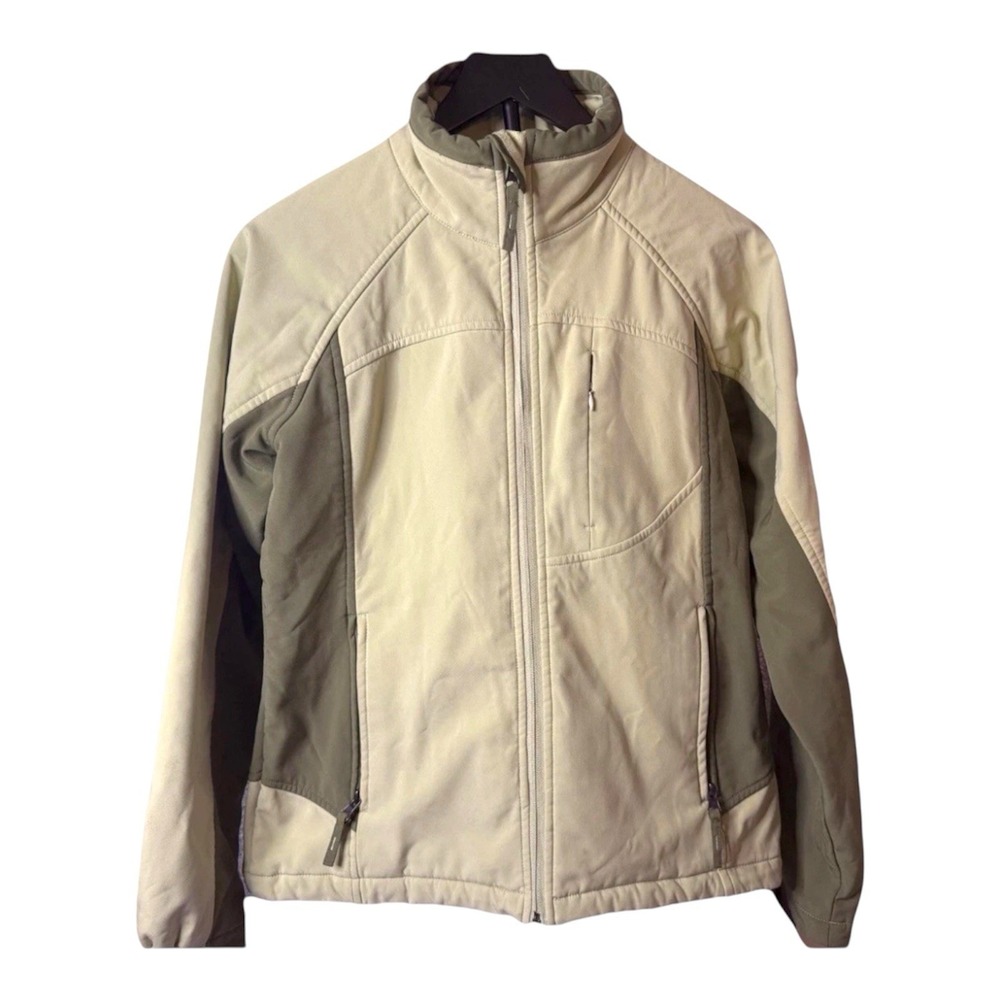 Free Country Jacket Mens Small Green Swoosh 3-Pocket Full Zip Inner Lining